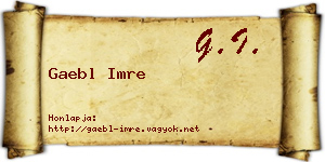 Gaebl Imre névjegykártya